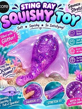 Squishy Sting Ray - Purple Glitter